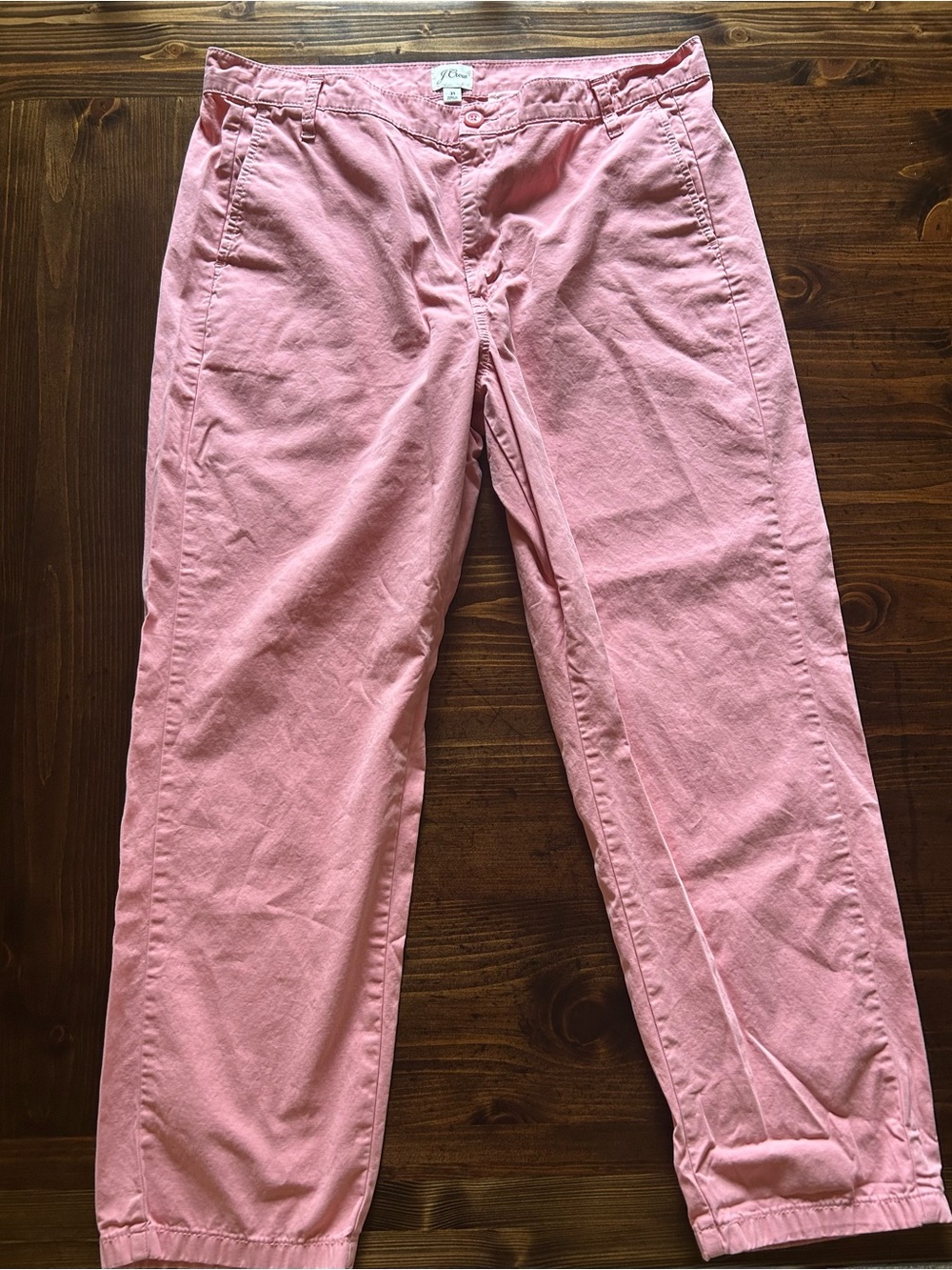 J.Crew Women’s Pink Cotton Slouchy Boyfriend Chino Pants Tapered Pockets Size 31